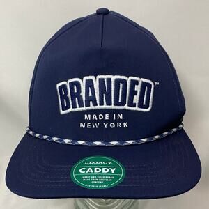 MADE IN NEW YORK NY BLACK CAP HAT 5 PANEL HIGH CROWN TRUCKER SNAPBACK